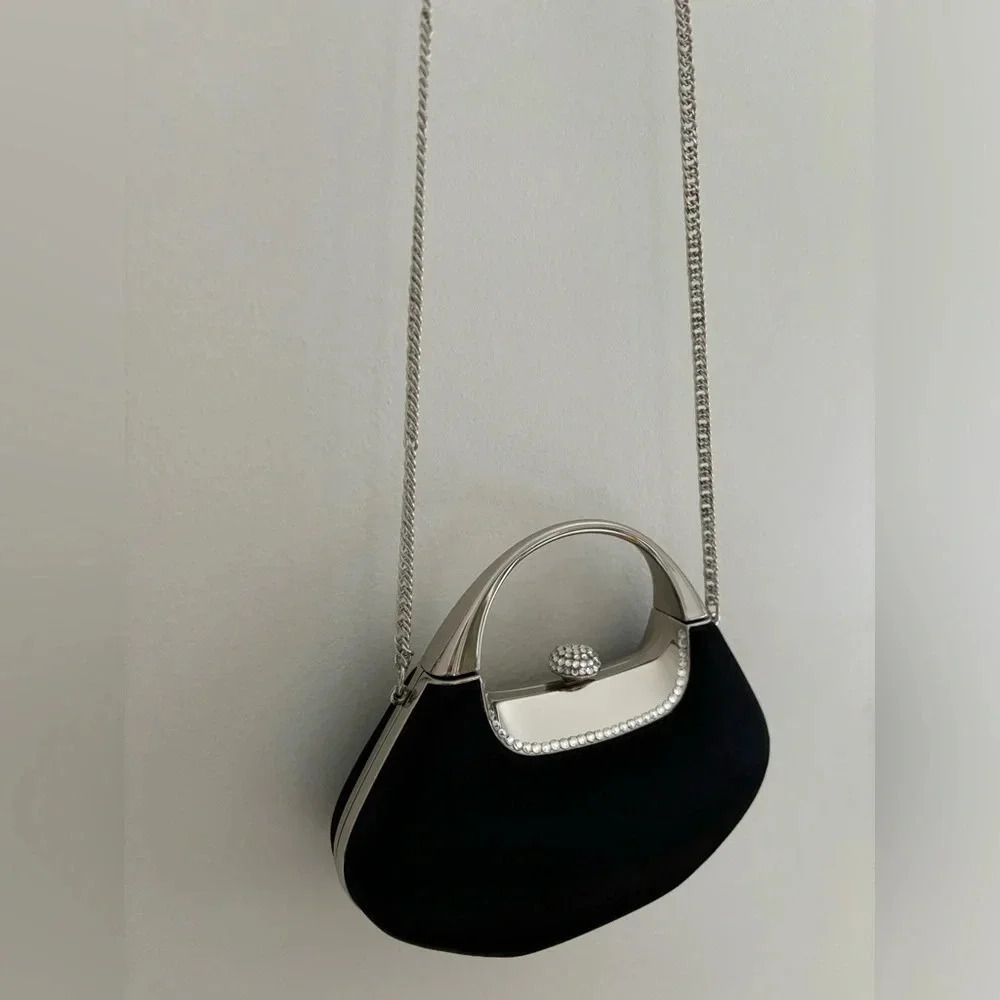 Vintage La Diva Hard Shell Mini Bag with  Jeweled Trim